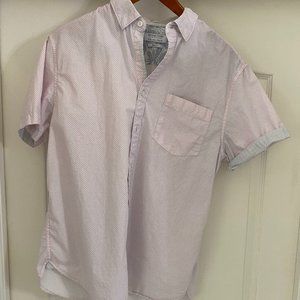 Denim & Flower Slim Fit Large Shirt Pink